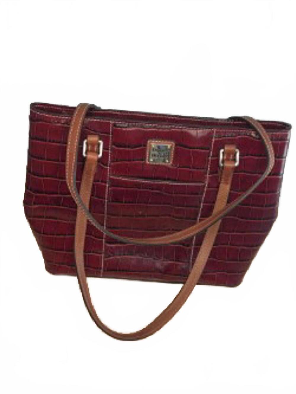 Dooney & Bourke Burgundy Croc-Embossed Tote Bag
